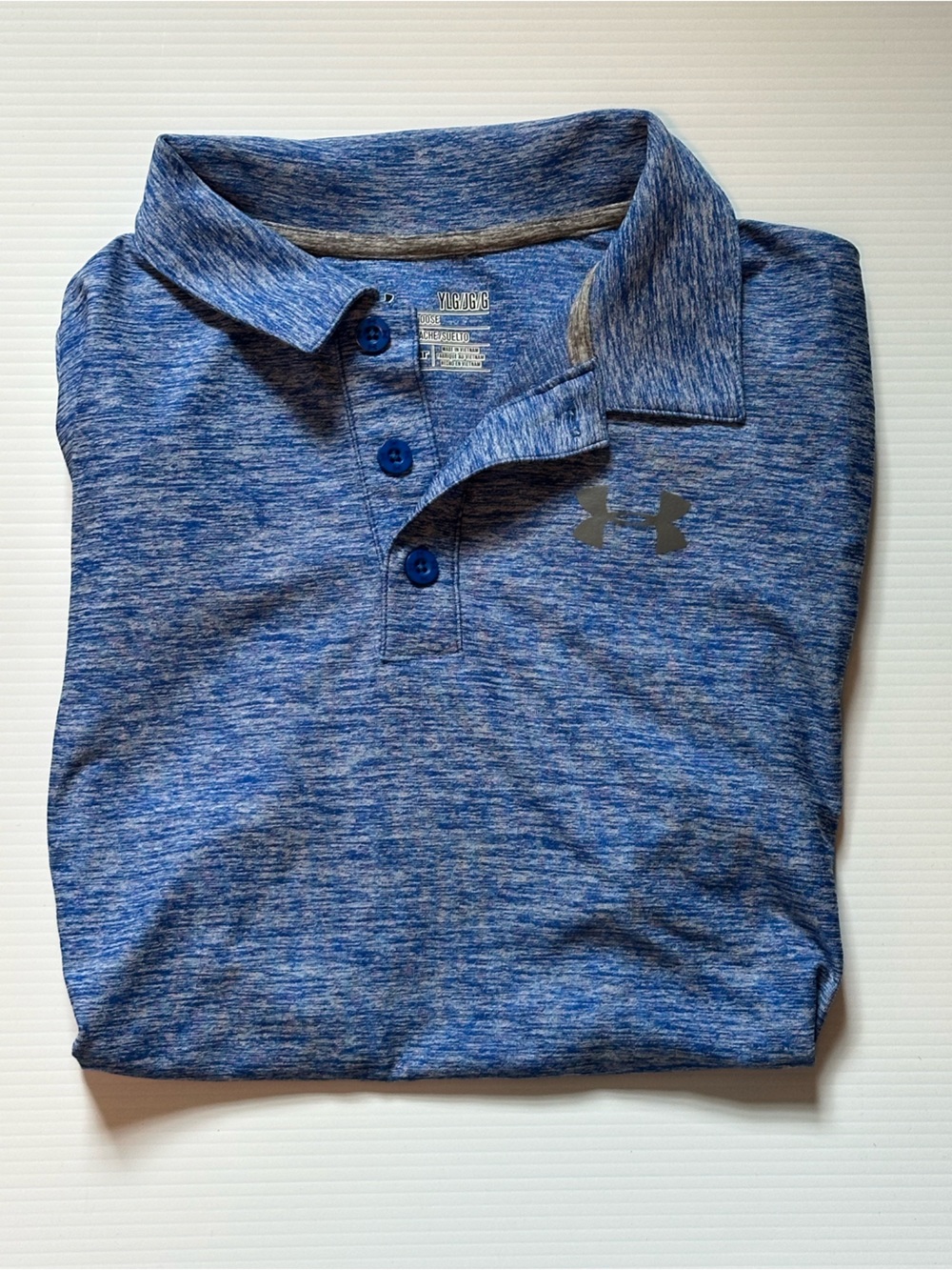 Under Armour Heathered Royal Blue Polo